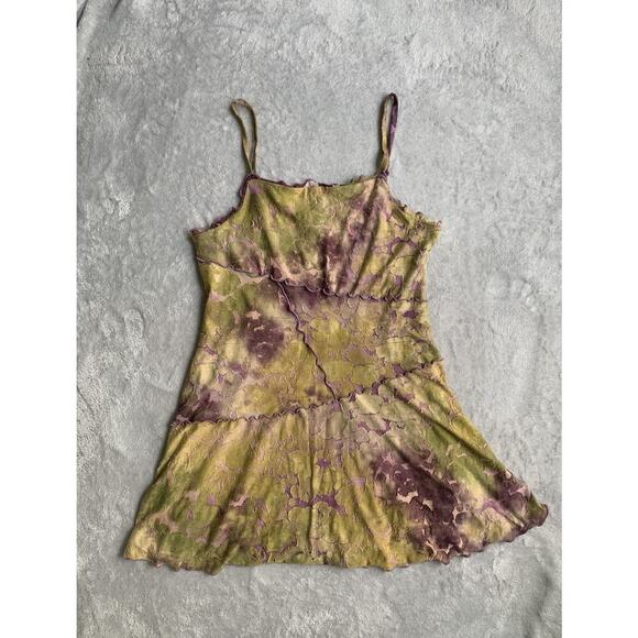Wild Fable Women’s Dress Large NWT Green Purple Boho Garden Fairy Gremlin Core X - Picture 3 of 7